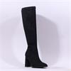 Pedro Anton Glasgow Knee High Heel Boot - Black Suede